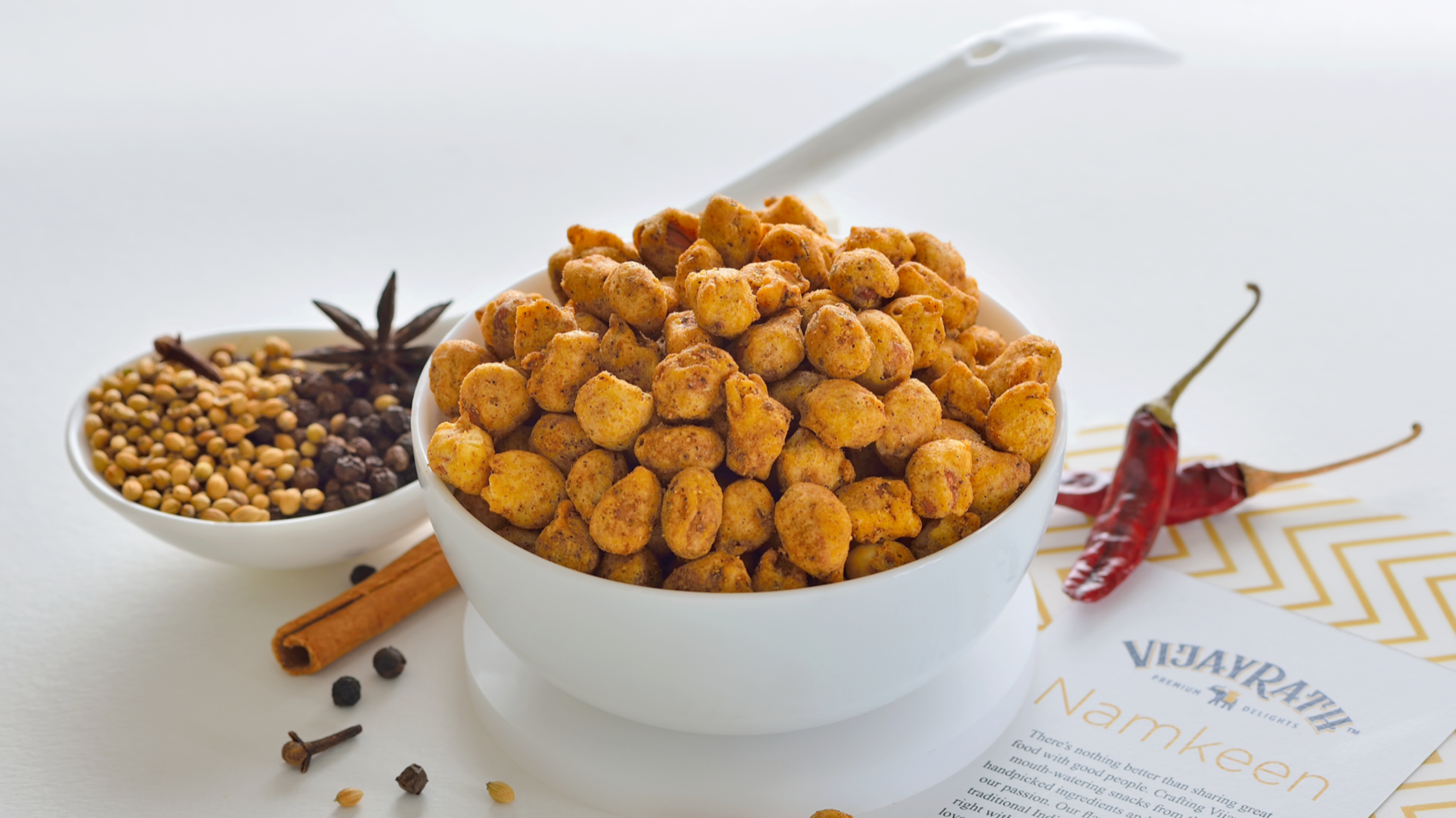 Bowl of Vijayrath namkeen with spices