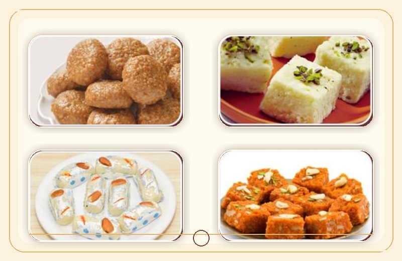 Peda, mava and traditional sweet product selection from Vijayrath menu